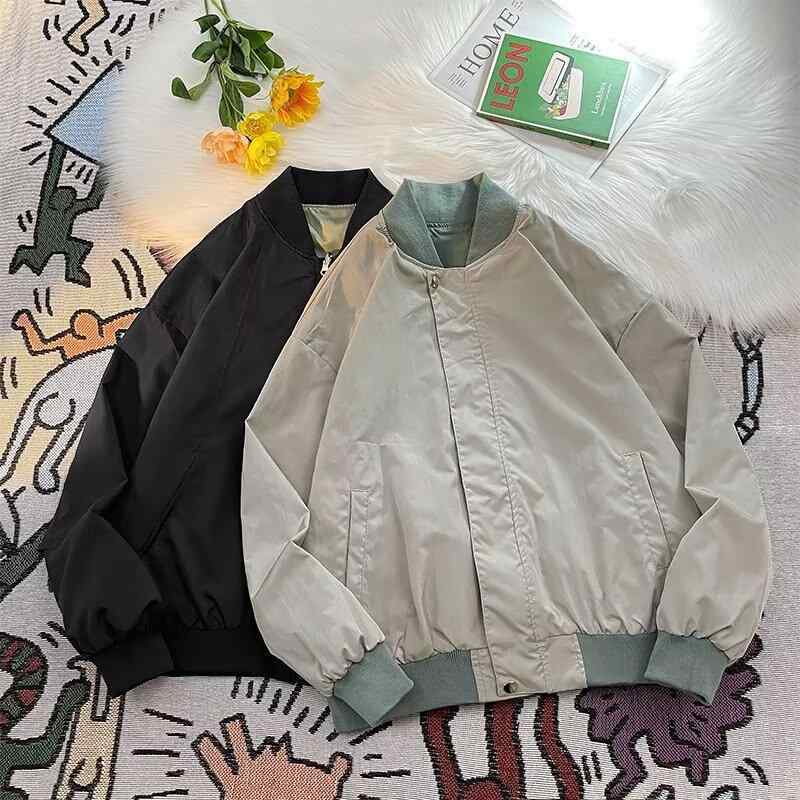 ジャケット メンズ 野球 アウター ブルゾン 春秋 耐摩耗 ライトアウター 長袖 ブラック グリーン M L XL 2XL 3XL