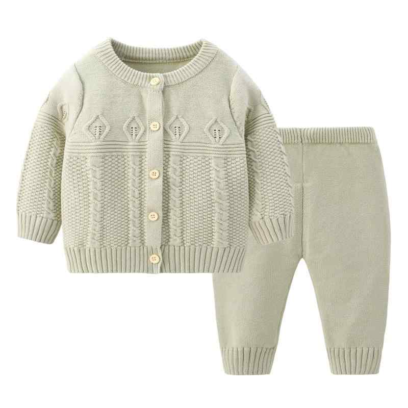 ベビー服 ニット セーター セットアップ 秋冬 長袖 コットン100% 丸首 カーディガン 赤ちゃん 幼児 上下セット かわいい 動物柄 無地 韓国風 普段着 お出かけ 73cm 80cm 90cm 100cm