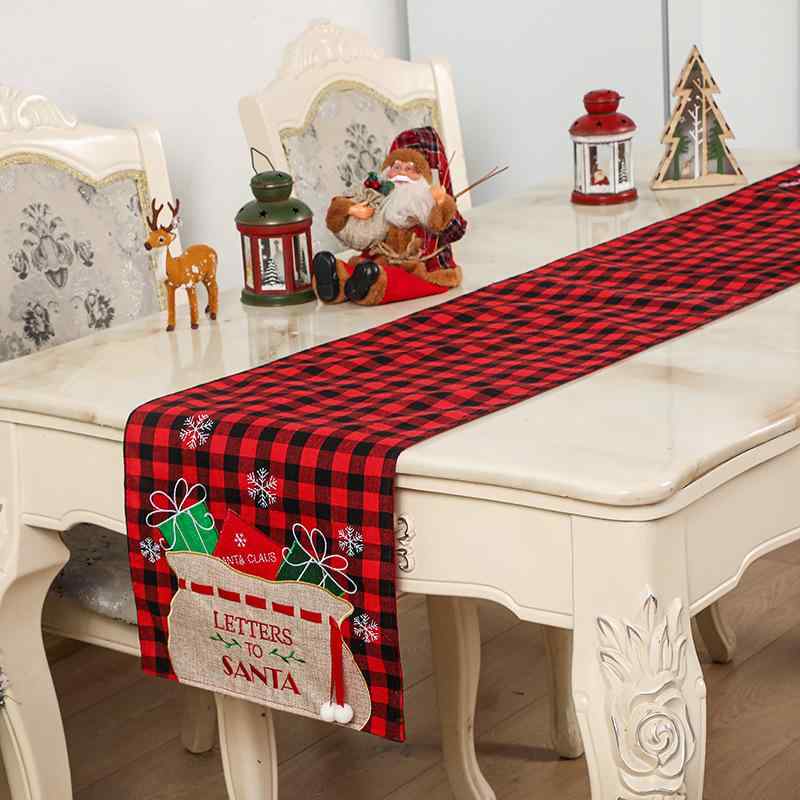 テーブルランナー クリスマス ホームデコレーション テーブルクロス ランチョンマット 赤黒チェック 白黒チェック アメリカンスタイル