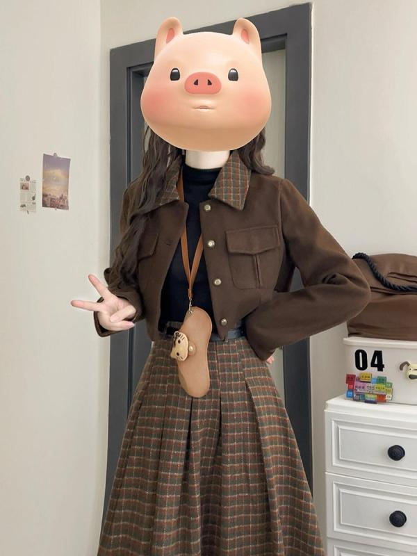 衣装 レディース 韓国風 年月 セットアップ 2点仕掛ける A生産ライン 膝丈 長袖 読み合わせる柄 レトロ 愛くるしげ ガーリー 心地よい 会う約束