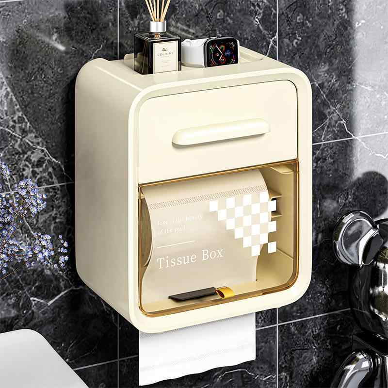 トイレットペーパーホルダー 壁掛け式 防水 ペーパータオルホルダー トイレ ロールペーパー ボックス プラスチック 北欧風