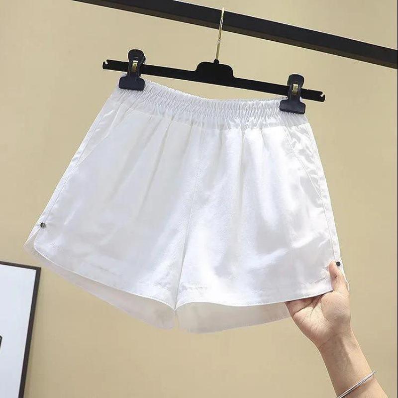 ショートパンツ レディース 部屋着 普段使い ワイドレッグパンツ ゴムウエスト 黒 白 スポーティー 細見え