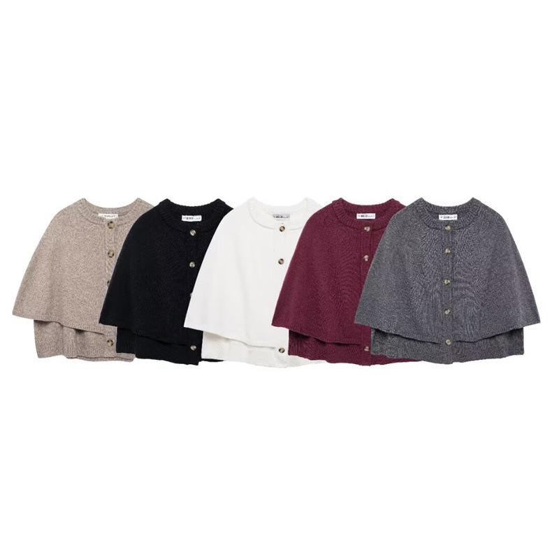 ニット レディース カーディガン ショール 秋冬 長袖 丸首 プルオーバー ゆったり カジュアル エレガント 韓国風 接触冷感 軽量 ブラック グレー 4,688円