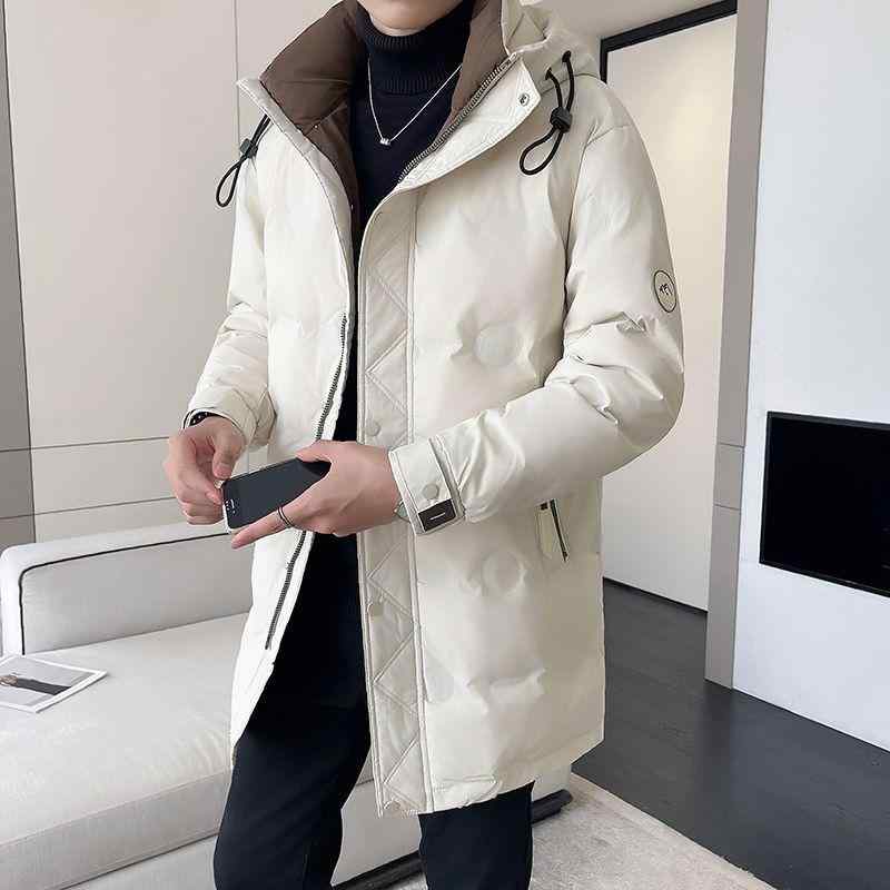 羽絨服 メンズ 成人男性用 ボンネット付き添い人 うつり変わり 真っただ中丈 鴨打ち倒す アウター 冬 防寒 朦々たる ゆったり 白いこと 黒いこと ポリエステル スポーツウェア・アクセサリー-ベンチコート-ボーイズベンチコート