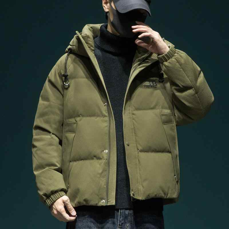 羽?服 成人男性用 ボンネット付き添い人 ダックダウン 朦々たる 防寒 保温 ゆったり 伸び伸びする 心地よい オリーブ緑であること 玉白いこと 黒いこと ポリエステル 衣料繊維