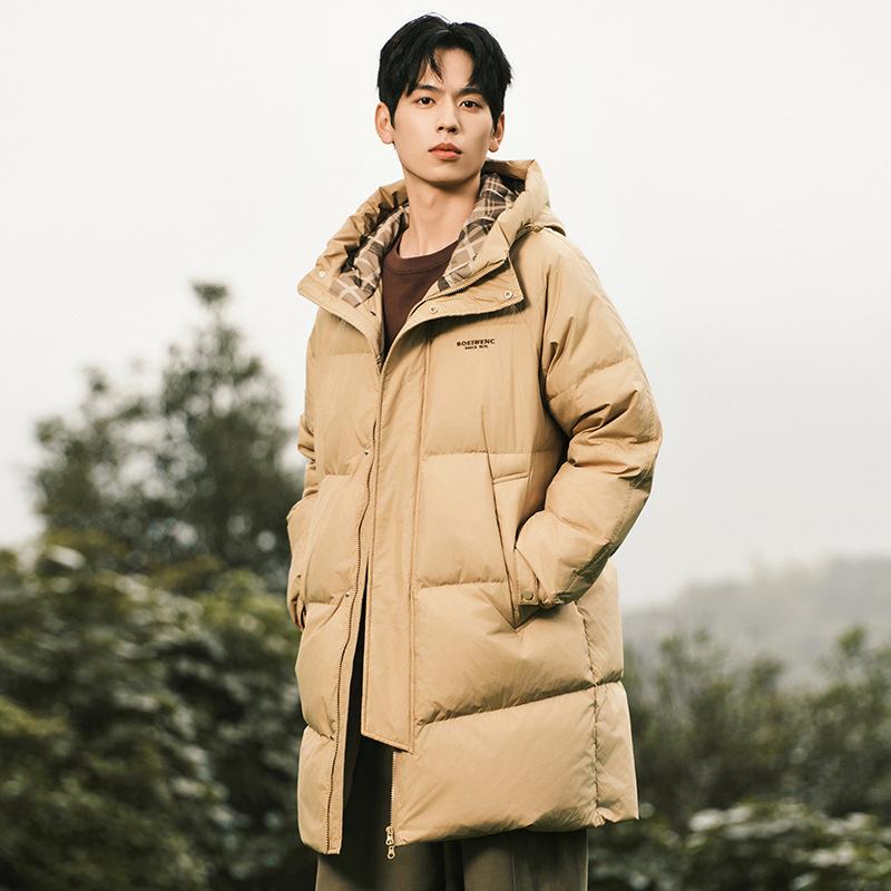 羽?服 成人男性用 秋冬 90% ?? 中綿入り口・入口 ボンネット付き添い人 朦々たる 防寒 柿色 黒いこと