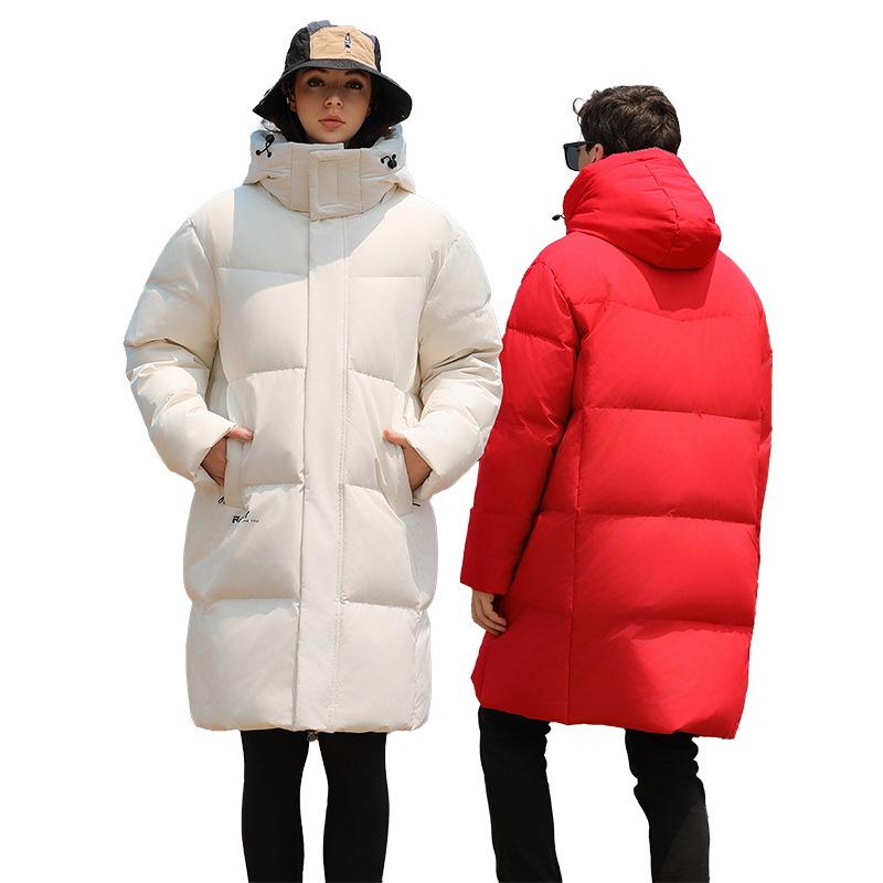 羽絨服 メンズ 成人男性用 冬 アウター 朦々たる グースダウン 膝丈 厚地の外套 防寒 雨合羽 抗菌 防汚 赤いこと サクラ色 青色 白いこと 黒いこと