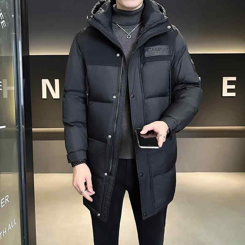 羽絨服 成人男性用 L 4XL大きさ 長袖 ボンネット付き添い人 防寒 軽さ 白ダックダウン アウター うつり変わり バイ色つや 黒 紫
