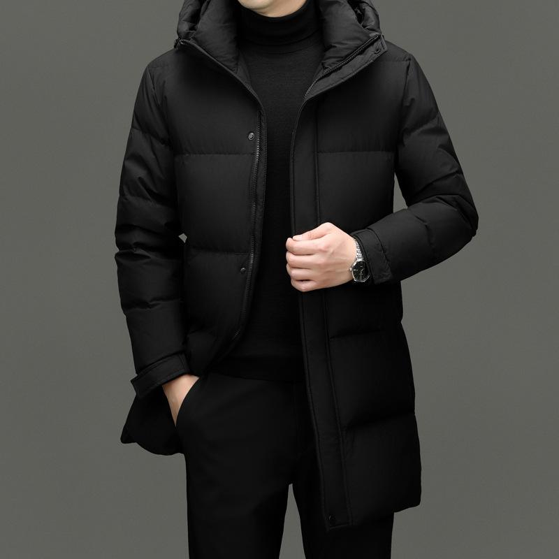 羽?服 メンズ 成人男性用 中綿入り口・入口上衣 中綿 厚地の外套 アウター 前掛け 上衣 商行為 心地よい 防寒 防風 撥水 立襟 照明ランプ色つや 黒いこと 黒 象牙色