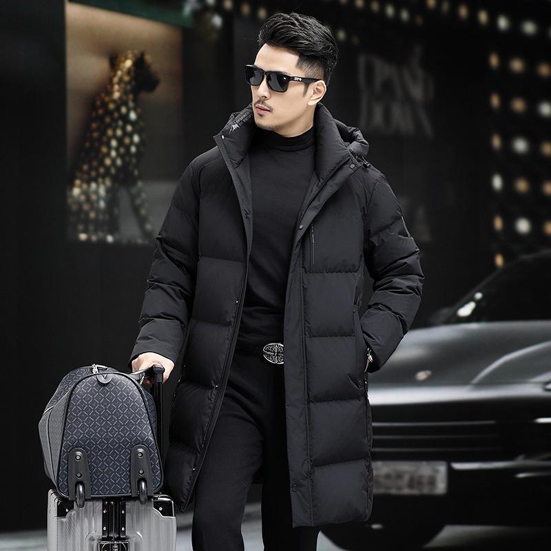 羽?服 メンズ 成人男性用 防寒 アウター 冬物 秋冬 加厚 立襟 ボンネット付き添い人 取りはらい能力のある 生あたたかい 黒 黒いこと 防風 撥水 商行為 心地よい