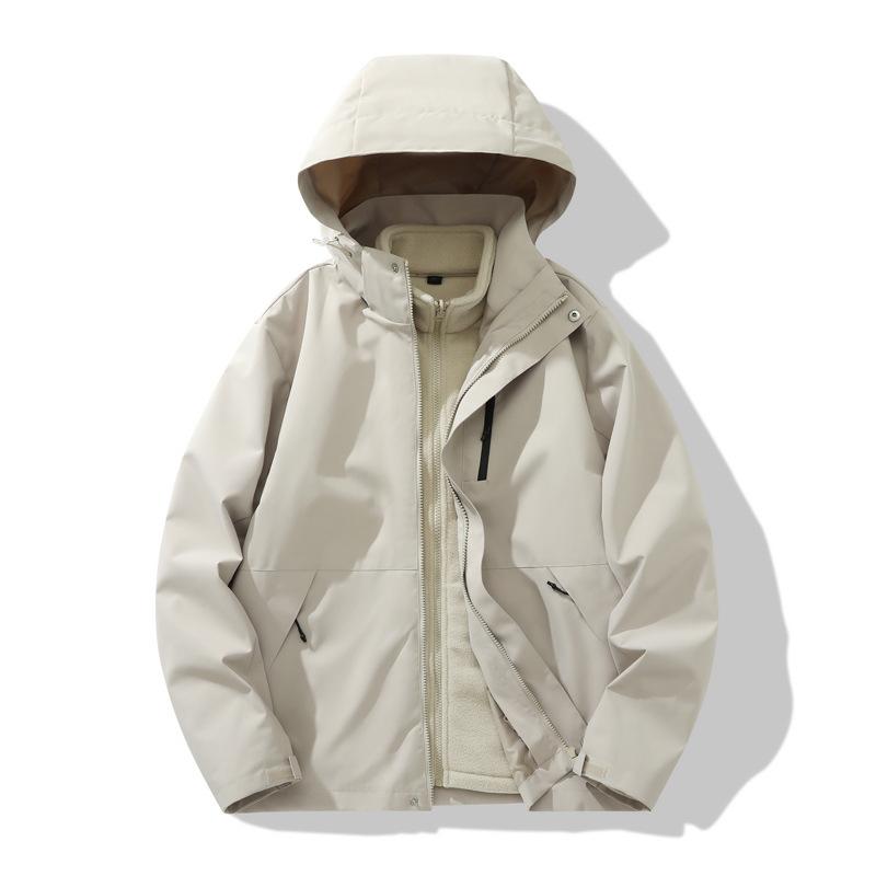 お山パーカー レディース メンズ 防風 雨合羽 防寒 山登り御召しもの 取りはずし能力のある フリース裏地 アウター 上衣 秋冬 アウトドア つり銭 山登り 難民キャンプ 旅する S M L XL 2XL 3XL 4XL 黒いこと さくら色 カーキ 緑であること 青碧