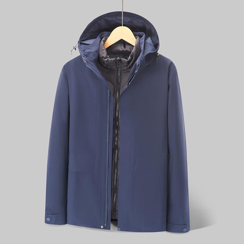 マウンテンパーカー メンズ レディース 防風 防水 防寒 90%ダックダウン インナー付き 3way 登山ウェア アウトドア 釣り ウェア キャンプ ウェア 登山 ジャケット 裏起毛 春秋冬