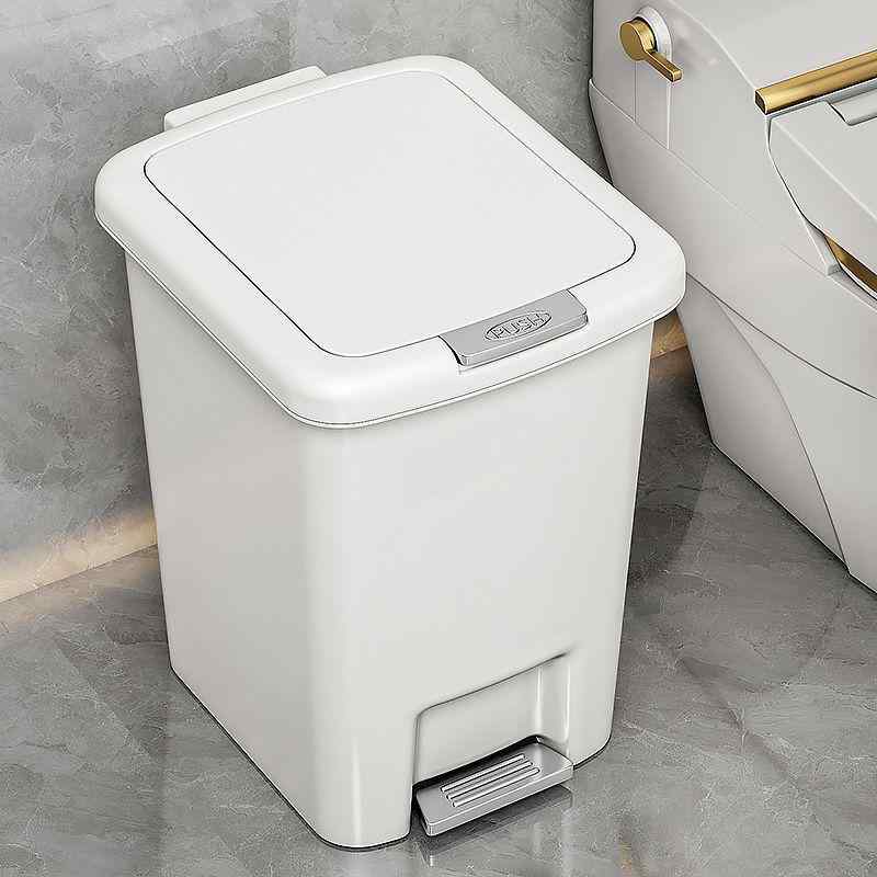 ゴミ箱 家庭用 トイレ キッチン リビング 寝室 大容量 ペダル式 手動開閉 フタ付き 防水 防臭 清潔 ホワイト 円筒形