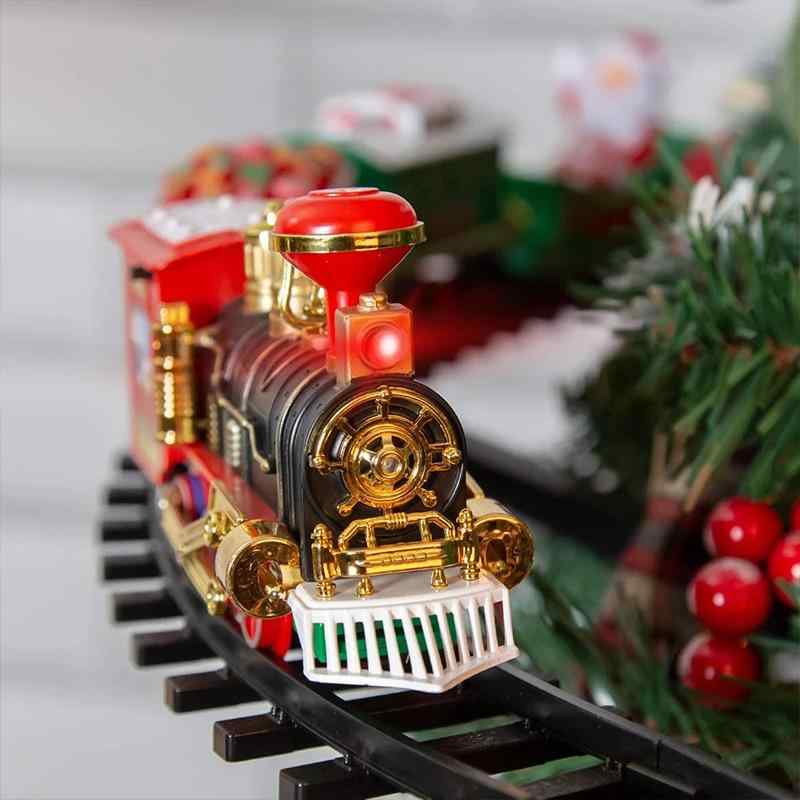 クリスマス 飾り 鉄道模型 電動列車 オーナメント 吊り下げ式 鉄道おもちゃ プラスチック製 カートゥーン パーティー イベント デコレーション