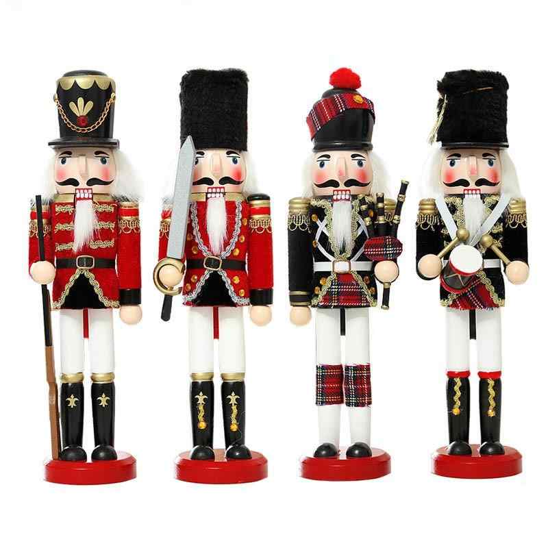 クリスマス 飾り 木製人形 くるみ割り人形 人形 卓上置物 窓 ディスプレイ 子供 ギフト 4個セット