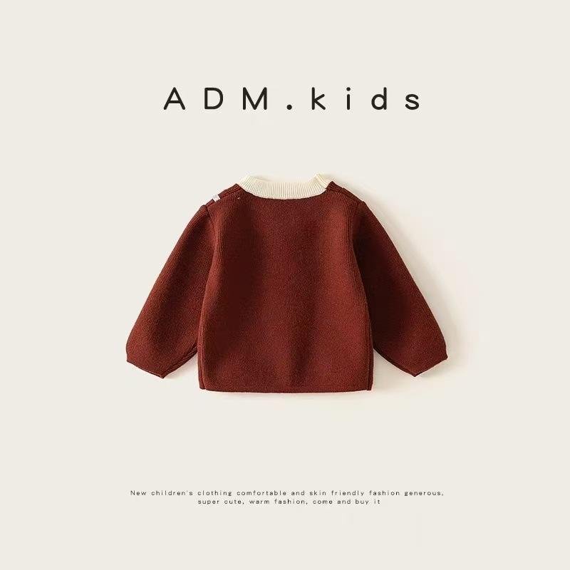 ニット カーディガン キッズ 女の子 子供服 セーター 秋冬 あったか 蝶結び 丸首 長袖 80 90 100 110 120 130
