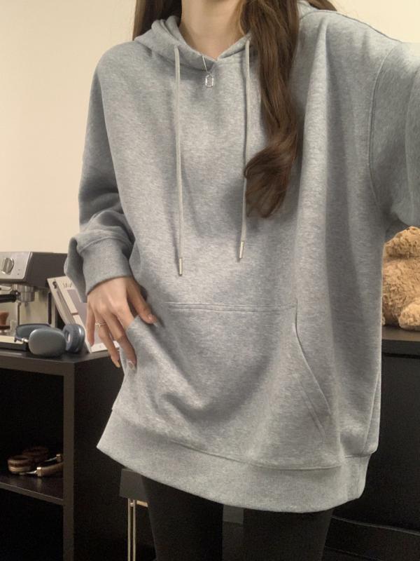 パーカー レディース グレー ゆったり スウェット プルオーバー フーディー 秋冬 長袖 トップス 普段使い 部屋着 かわいい カジュアル
