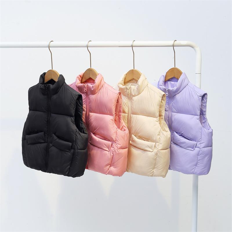 子供服 ベスト ガールズ ダウン風 中綿入り チョッキ 厚手 防寒 韓国風 ベビー キッズ 女の子 男の子 かわいい おしゃれ アウター