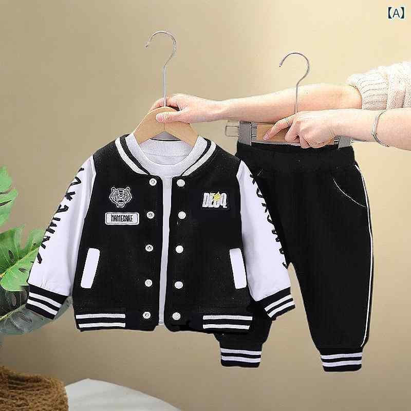 キッズ服 男の子 女の子 春秋 2点セット：長袖野球ジャケットとショートパンツのセットアップ かわいい カジュアルスタイル 普段使い 80cm 90cm 100cm 110cm 120cm ブラック ピンク系 グレー