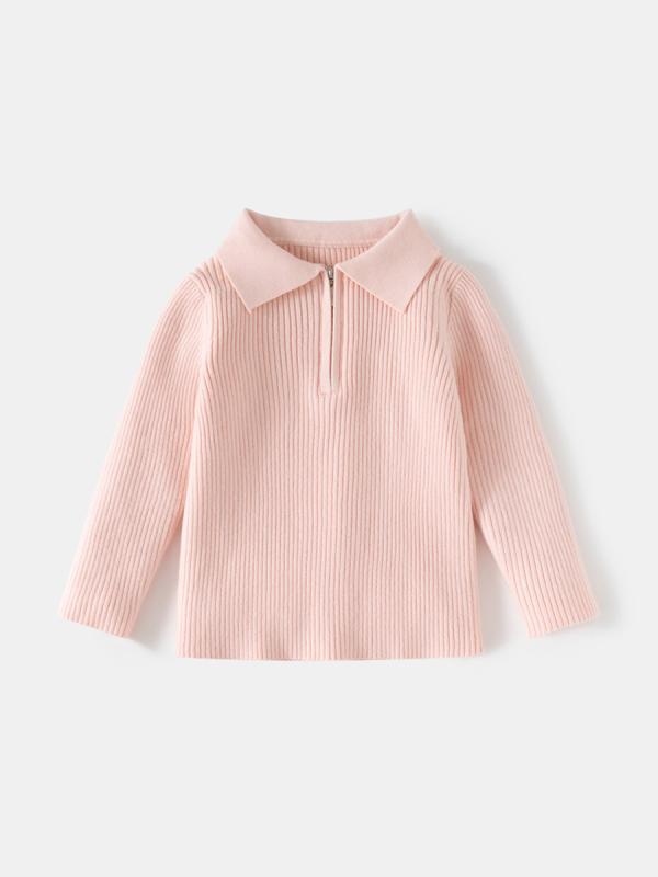 子供服 ニット・セーター 女の子用 無地 リブ編み タートルネック セーター ベビー服 柔らかい ポリエステル 長袖 トップス 秋冬 ピンク系 ブラック