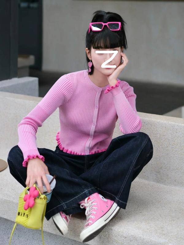 編み物 レディース ジレー 可愛らしい 編み物ジレー 色彩設計 花柄 スピード競技 V素っ首 トップス 伸縮性 通気性 執務室 普段使い