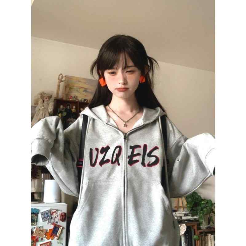 パーカー レディース かわいい プリント フード付き スウェット トレーナー アウター ジャンパー 韓国 日韓スタイル カジュアル ゆったり リラックス ウェア 普段使い 長袖 ポリエステル 秋冬 4,354円