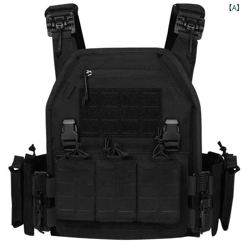 タクティカル ベスト 男性用 サバイバルゲーム Molleシステム対応 耐摩耗 通気性 アウトドア キャンプ 登山 射撃 スポーツ