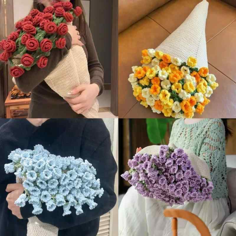 ブランケット 毛布 手編み 薔薇 花柄 アクリル樹脂製 赤いこと さくら色系 お花動機 秋冬 差しわたし80糎 1.1m 1.6m