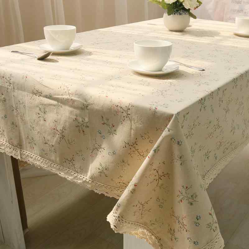 テーブルクロス 韓国風 花柄 綿麻 長方形 おしゃれ かわいい コーヒーテーブル ティーテーブル 食卓 飾り付け インテリア