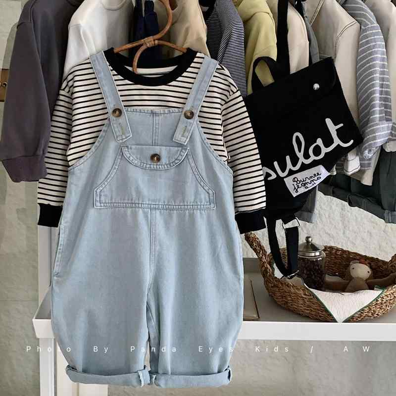 キッズ デニム オーバーオール パンツ 春秋 子供 男の子 女の子 ロングパンツ カジュアル