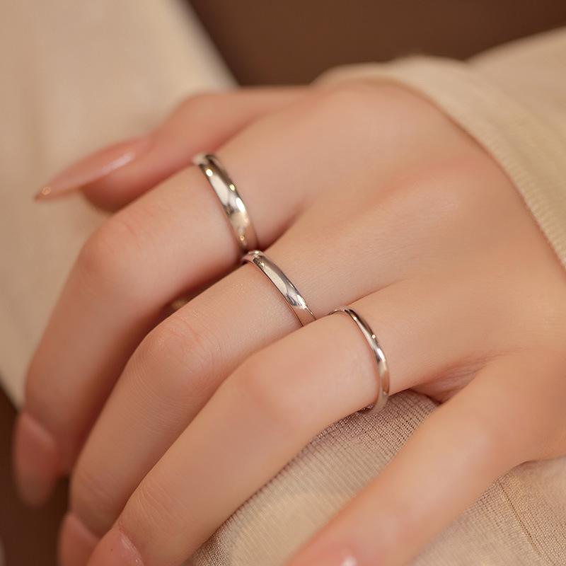 指環 S999 しろがね色 有りの実輪っか 分かりやすい 指環 輪っか 男女兼用 しろがね色輪っか 幅ひろい 幾何学学飾りつけ 流行り物輪っか