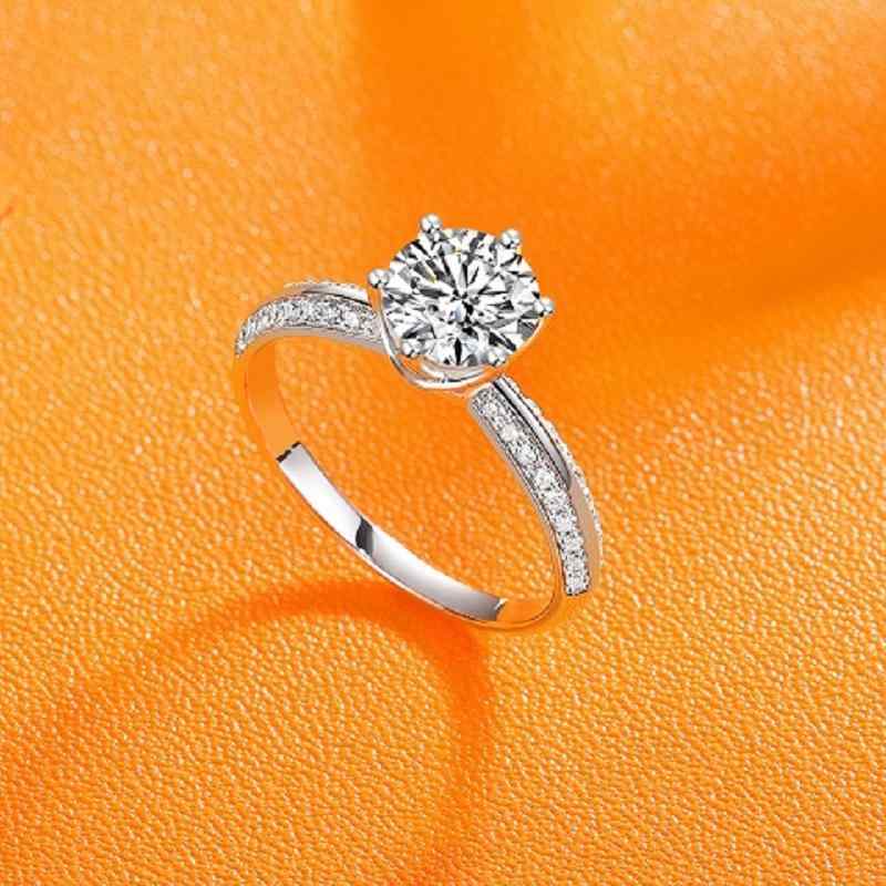 指輪 レディース S925 シルバー モアサナイト 婚約指輪 結婚指輪 カップルリング 六爪 ジルコニア リング ファッション ジュエリー アクセサリー