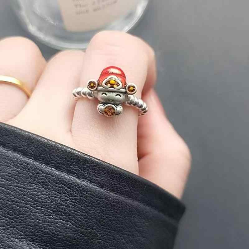 指輪 ペアリング シルバー999 メンズ レディース 財神 スプリング 開運 ラッキーアイテム シルバーアクセサリー