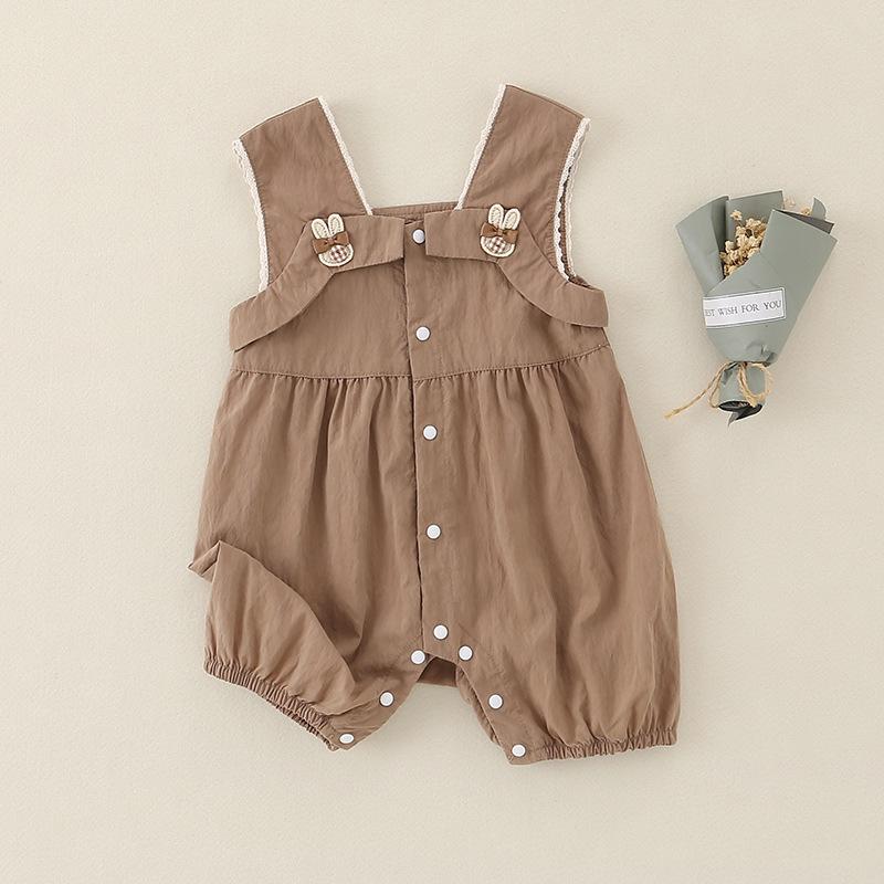 ベビー服 女の子 ロンパース サロペット かわいい 新生児 夏物 薄手 コットン