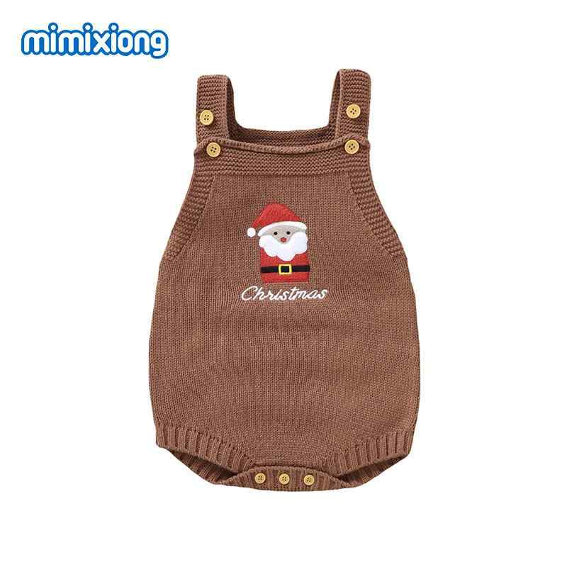 ベビー服 秋冬 クリスマス サンタクロース ニット ロンパース カバーオール 男の子 女の子 赤ちゃん 幼児 吊りズボン かわいい 普段使い 出産祝い ギフト 防寒 暖かい 60 70 80