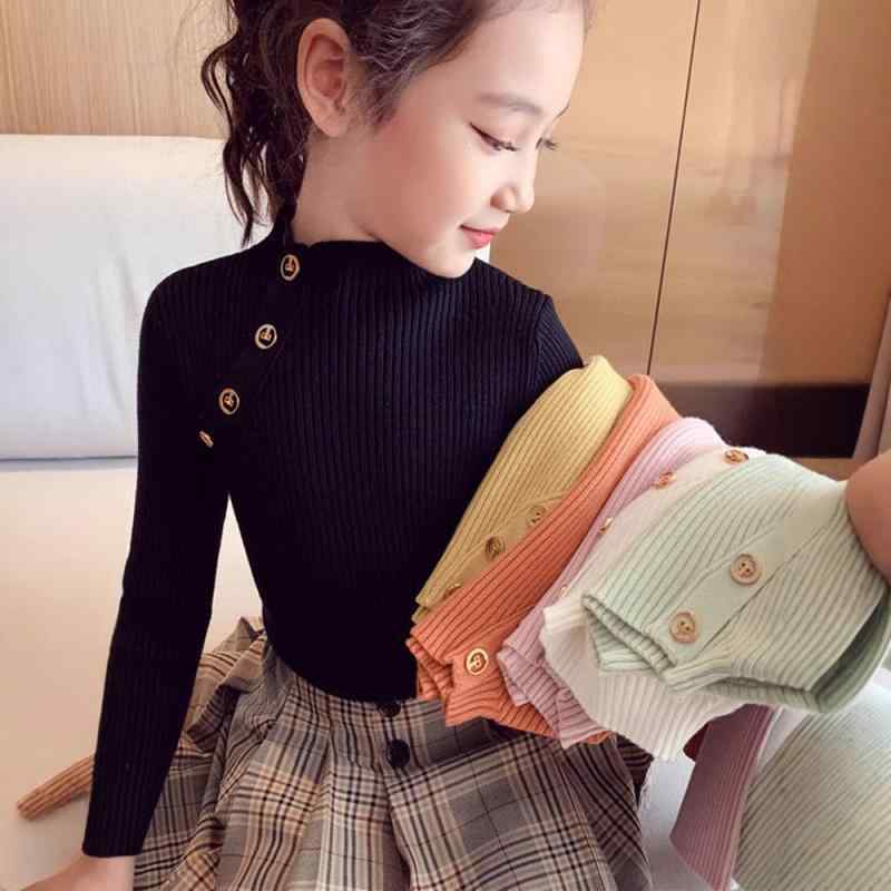 ニット・セーター キッズ 女の子 子供服 トップス ハーフハイネック 無地 春秋 冬 普段使い かわいい 柔らかい 伸縮性 ホワイト ブラック イエロー ピンク系 ミントグリーン ブラウン