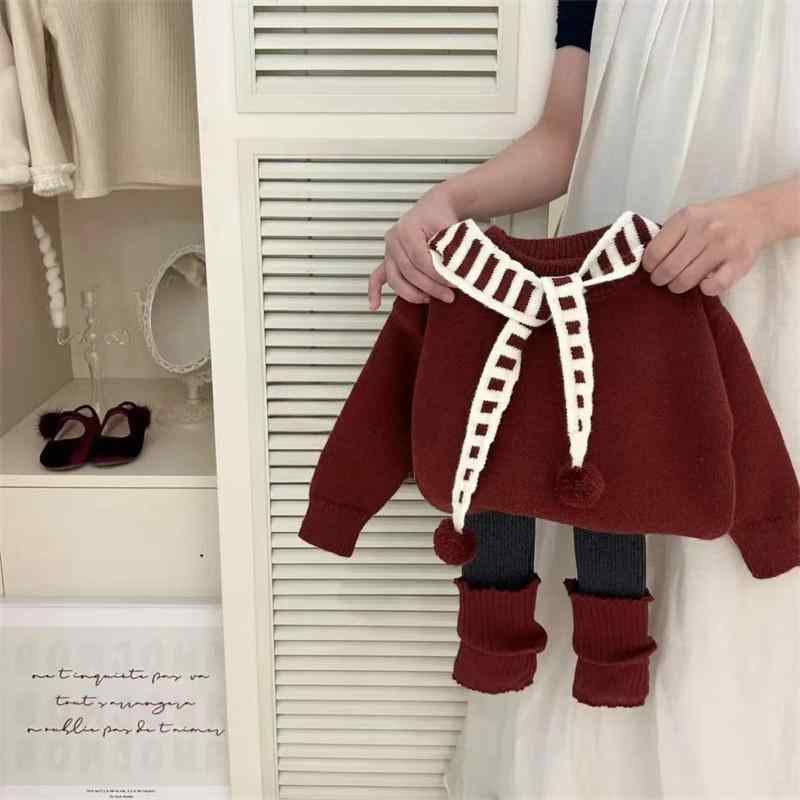子供服 ニット セーター 女の子 秋冬 長袖 ストライプ ポンチョ風 暖かい かわいい おしゃれ ガールズ トップス