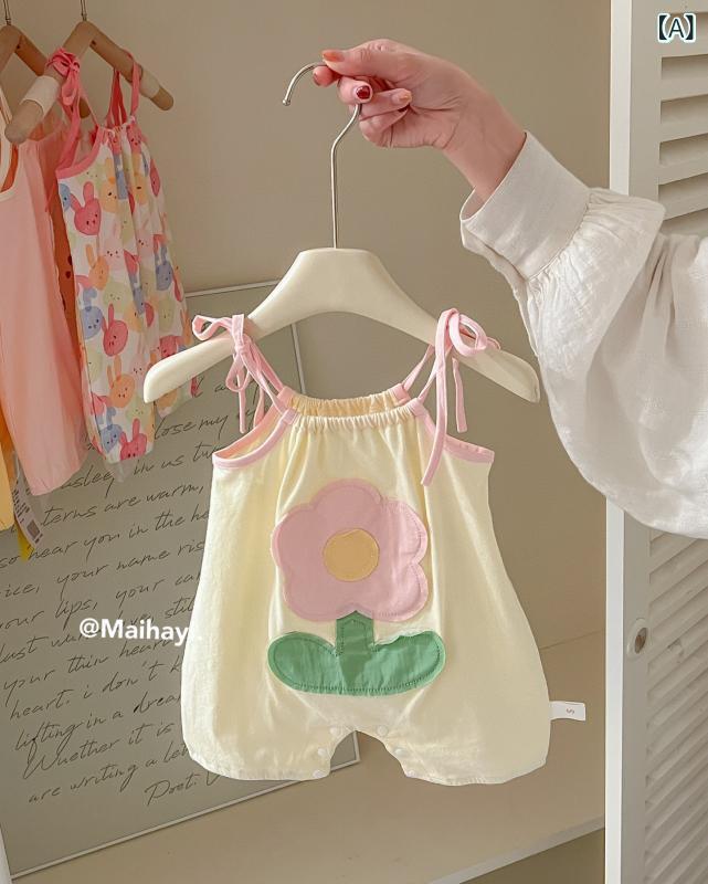 ベビー服 御姉さん 衣装 韓国風 赤ちゃん用 薄っぺら ノースリーブ 綿織物 愛くるしげ 73コマーシャル 80糎 85糎 90糎
