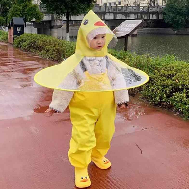 レインコート キッズ 子供 男の子 幼稚園 ベビー ポンチョ 傘 帽子付き かわいい アヒル ユニコーン S M L XL