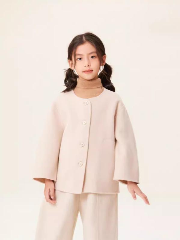 小わっぱ服 アウター 御嬢さん 秋冬 絨毛 厚地の外套 丸首 遊撃手丈 自己同一性的 愛くるしい 真っただ中青少年 110珊 120珊 130珊 140珊 150珊 象牙色 ミランキャメル アンゴラ赤いこと キッズファッション-コート・ジャケット-キッズ・ベビー・マタニティ