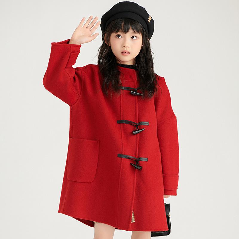 子供服 女の子 男の子 ウールコート 秋冬 中長丈 ダブルフェイス 羊毛 子供用 チェスターコート アウター かわいい 通学|シャドーテール
