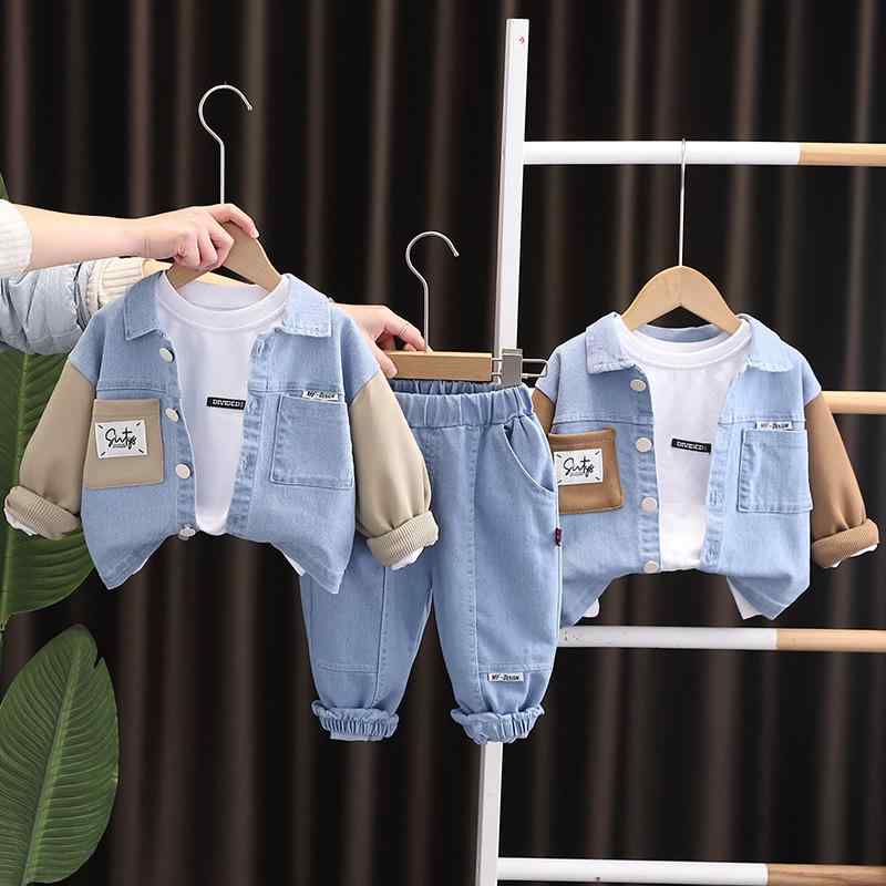 キッズ ベビー服 春秋 セットアップ デニムジャケット & パンツ 上下セット 男の子 女の子 かわいい カジュアル 普段使い