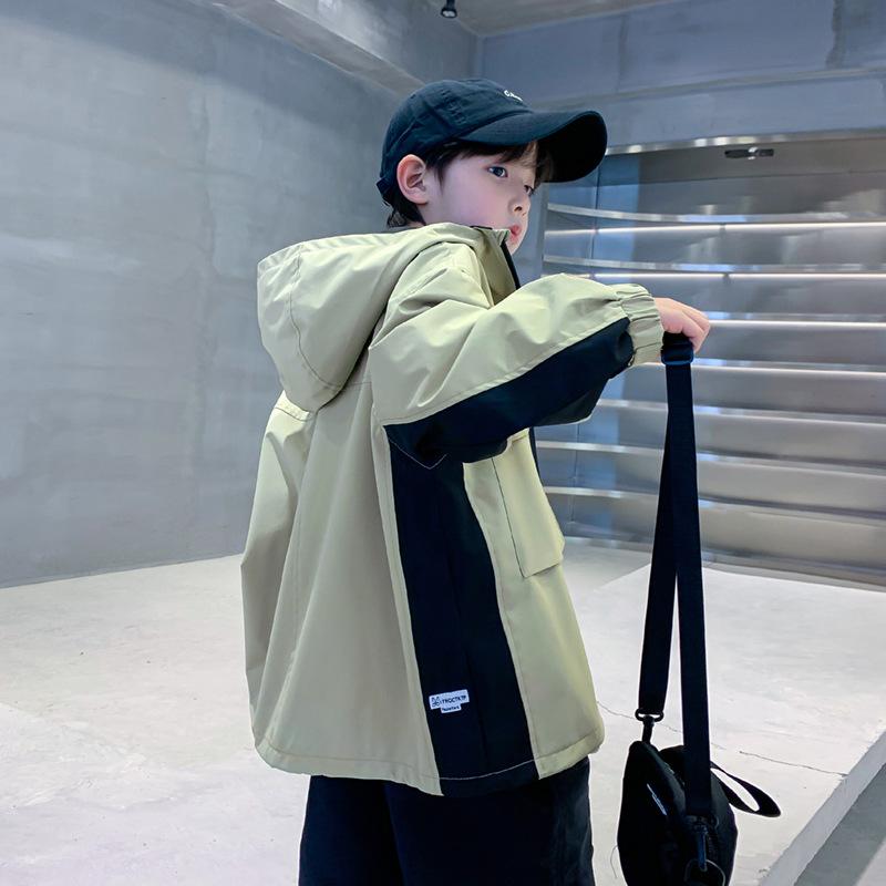 キッズ アウター ジャケット 子供服 ボーイズ 秋物 ブルゾン ジャンパー フード付き ワークスタイル 140cm