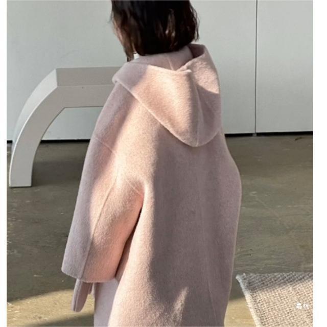 子供服 大衣 女の子 秋冬 ピンク 連帽 アウター ウール 厚手 8歳以上 防寒