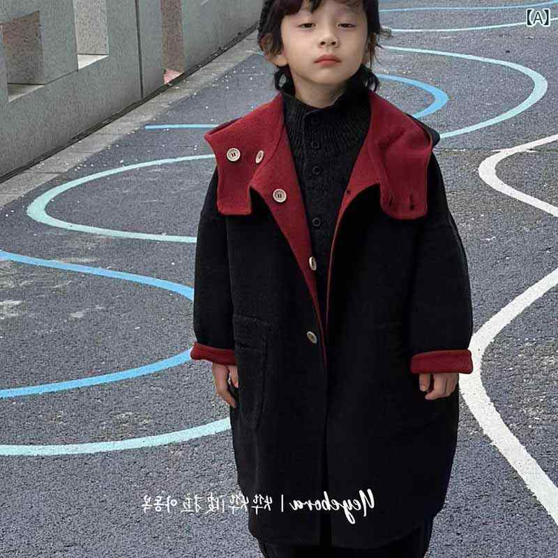 キッズ 男の子 アウター 中綿入り ハーフコート フード付き カジュアル 防寒 普段使い|シャドーテール