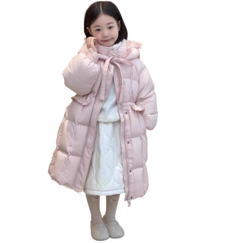 子供服 ガールズ ダウン風ジャケット フード付き ウエスト切り替え かわいい 中綿入り アウター ピンク イエロー 110cm 120cm 130cm 140cm 150cm 160cm|シャドーテール