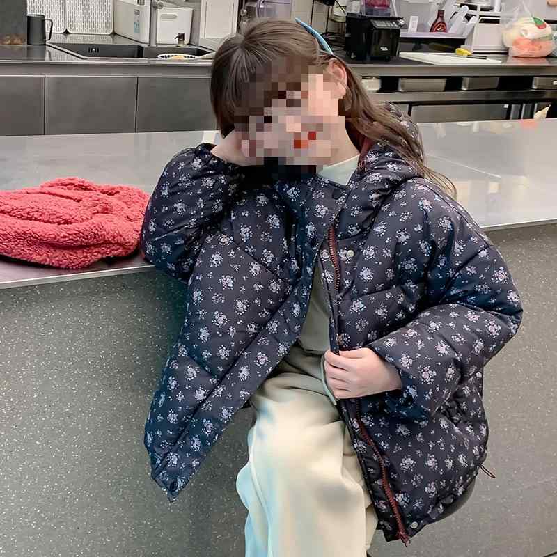 小わっぱ服 ガールズ 中綿 厚地の外套 アウター 秋冬 防寒 生あたたかい ボンネット付き添い人 御嬢さん キッズ 御坊っちゃん 小わっぱ 120珊 130珊 140珊 150珊 160珊 170珊 キッズファッション-キッズ・ベビー・マタニティ-コート・ジャケット