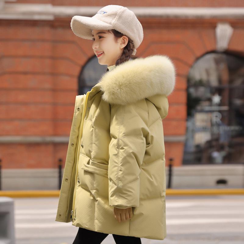 子供服 ダウンジャケット ガールズ 中綿入り 中綿 コート 秋冬 白ダックダウン 厚手 防寒 8歳 9歳 10歳 11歳 12歳 13歳 14歳 ポリエステル ブラック レッド パープル イエロー｜シャドーテール 8,609円