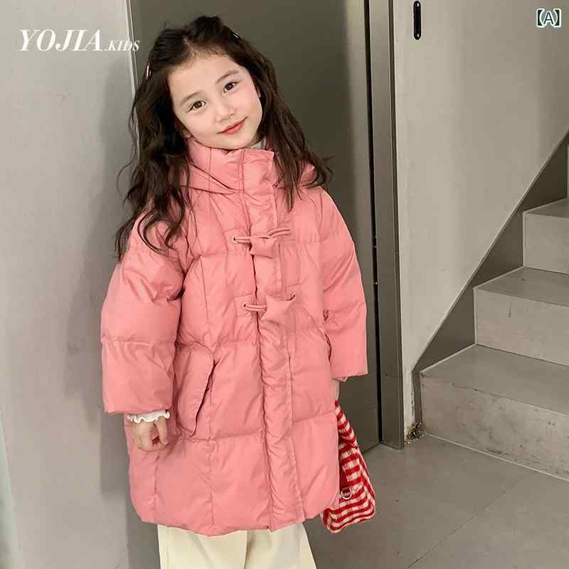 赤ちゃん服 ガールズ 落ち込む上衣 ロング丈 90%落ち込む 中綿入り口・入口 撥水 防寒 アウター 秋冬 サクラ色 香芋紫 黄色 100 110 120 130 140 150 160