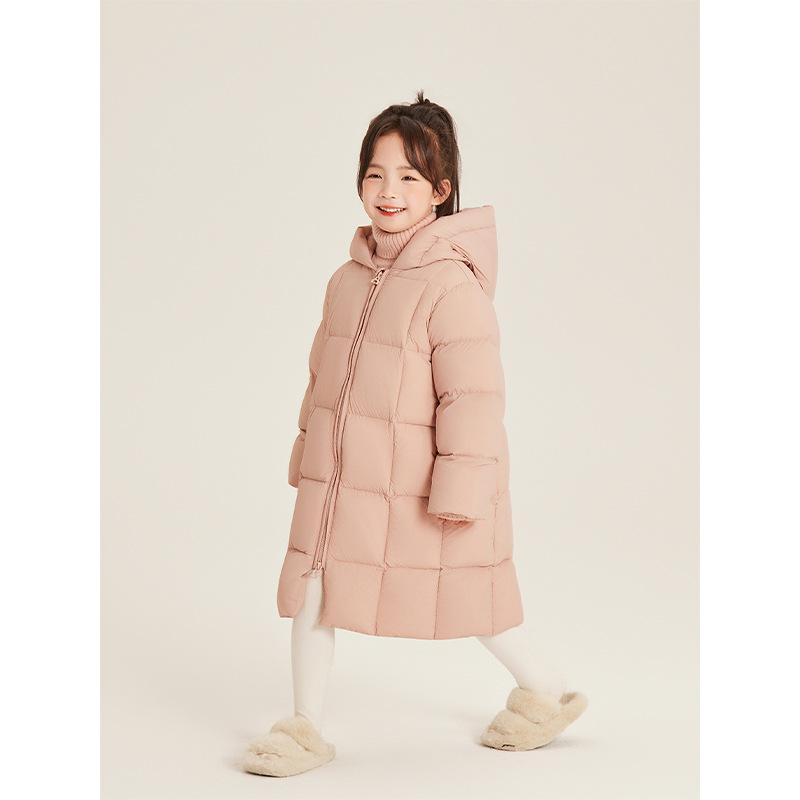 赤ちゃん服 ガールズ 落ちこむ上衣 秋冬 ダブルジップ ロング丈 落ちこむ厚地の外套 サクラ色 110糎 120糎 130糎 140糎 150糎 160糎 普段使い走り お出かけ着
